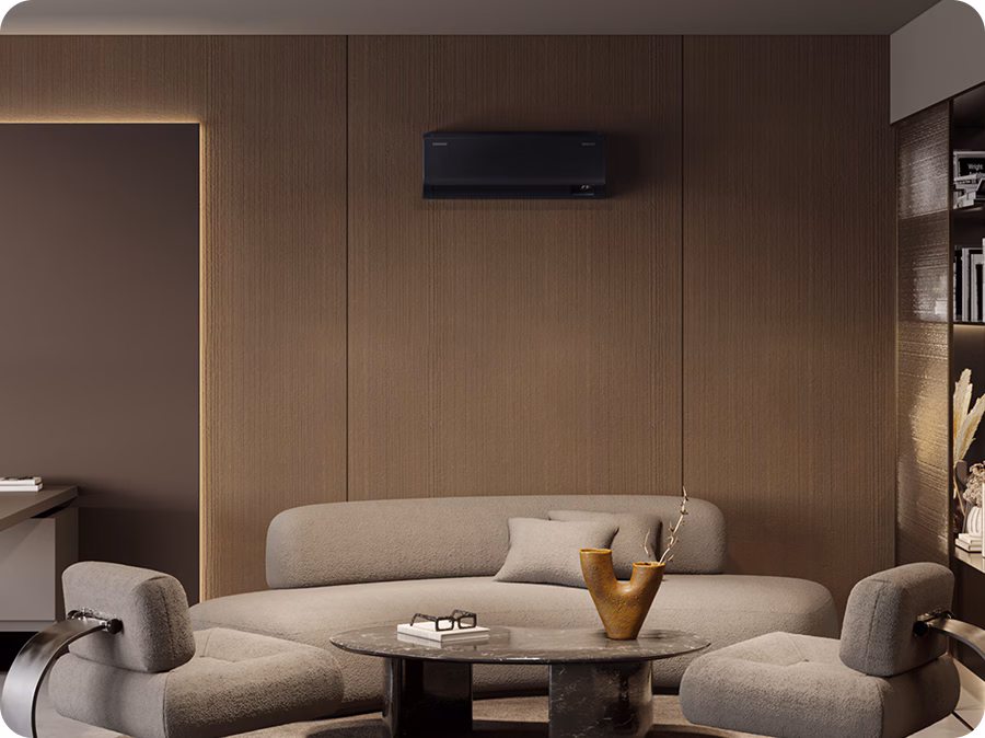 The Black Label' installed in a modern living room
